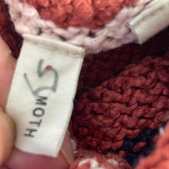 Anthropologie Moth Cable Knit Horizontal Stripe Sweater Sz M - Picture 7 of 11